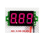 Digital Voltmeter with red LEDs, 3.5 - 30 V, black, 3-digit and 2-wire